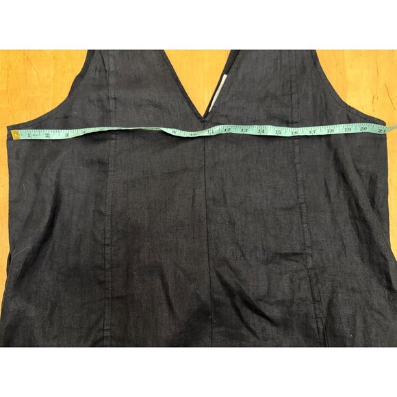 Everlane Black Euro Linen V-Neck Midi Dress 12 $148 - Picture 7 of 10